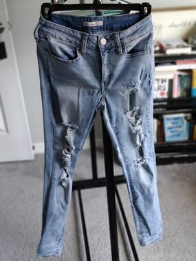 SO Light Blue Distressed Skinny Jeans Size 27